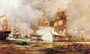 battle ships Oil Paintings
